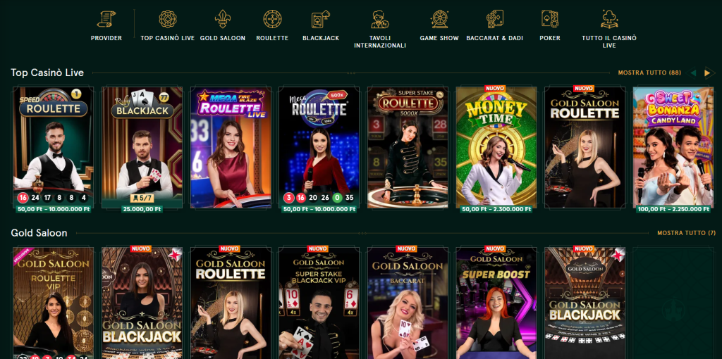 Giochi live di Casinia