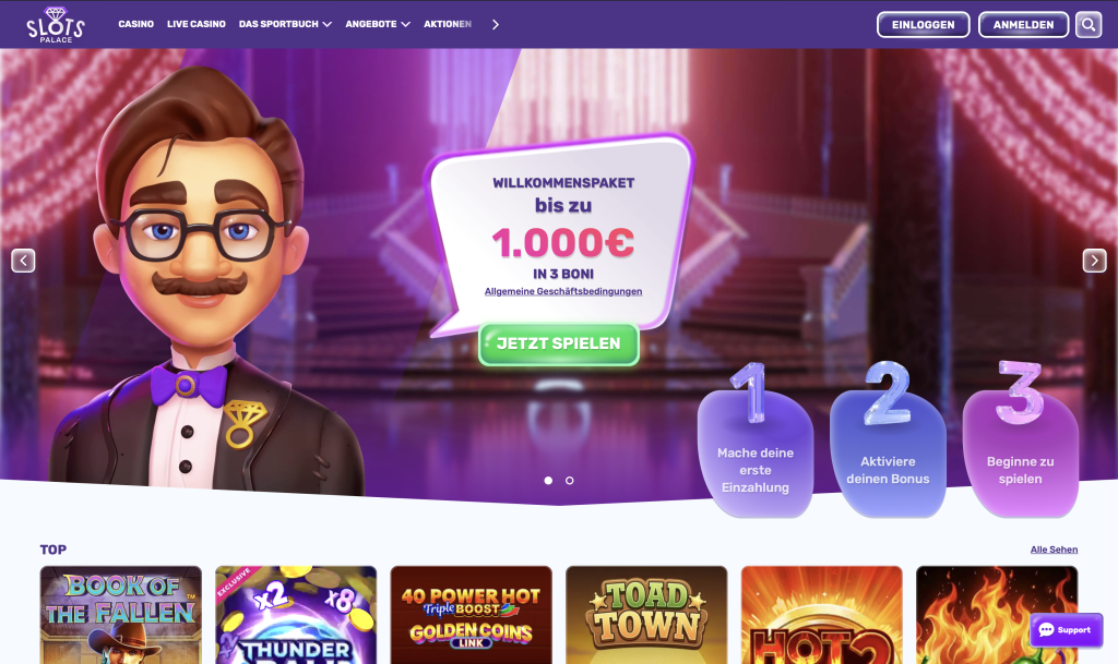 Homepage di SlotsPalace