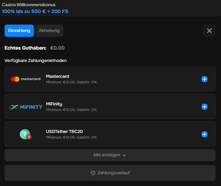 Metodi di pagamento di MrPunter