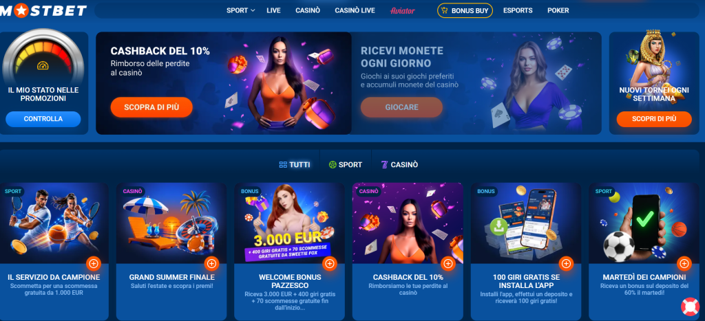 Bonus di Mostbet