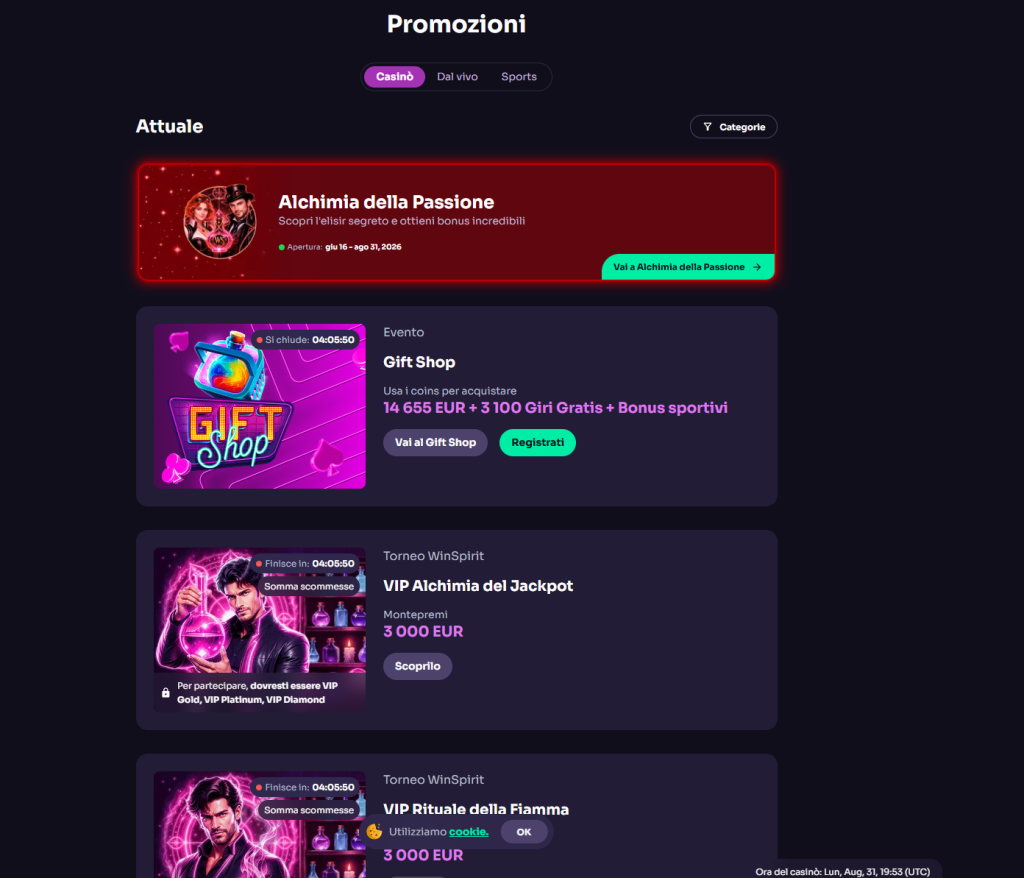 Bonus di WinSpirit Casino