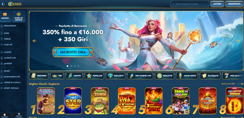 Homepage di Casea Casino