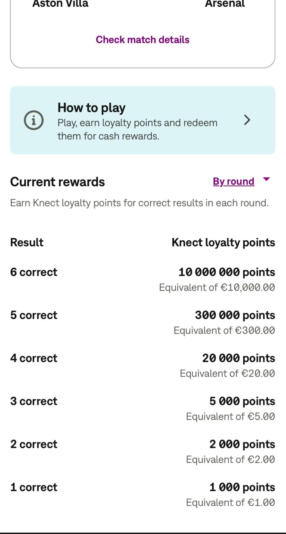 Distribuzione dei punti in Skrill Final Score